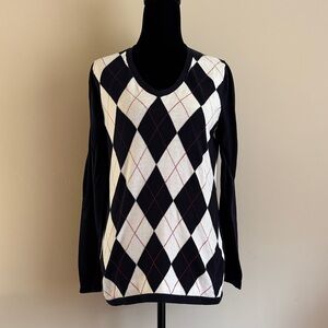 Vintage Y2K Tommy Hilfiger Argyle V Neck Size M